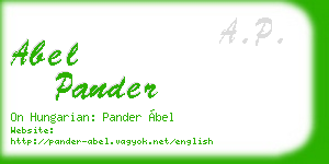 abel pander business card